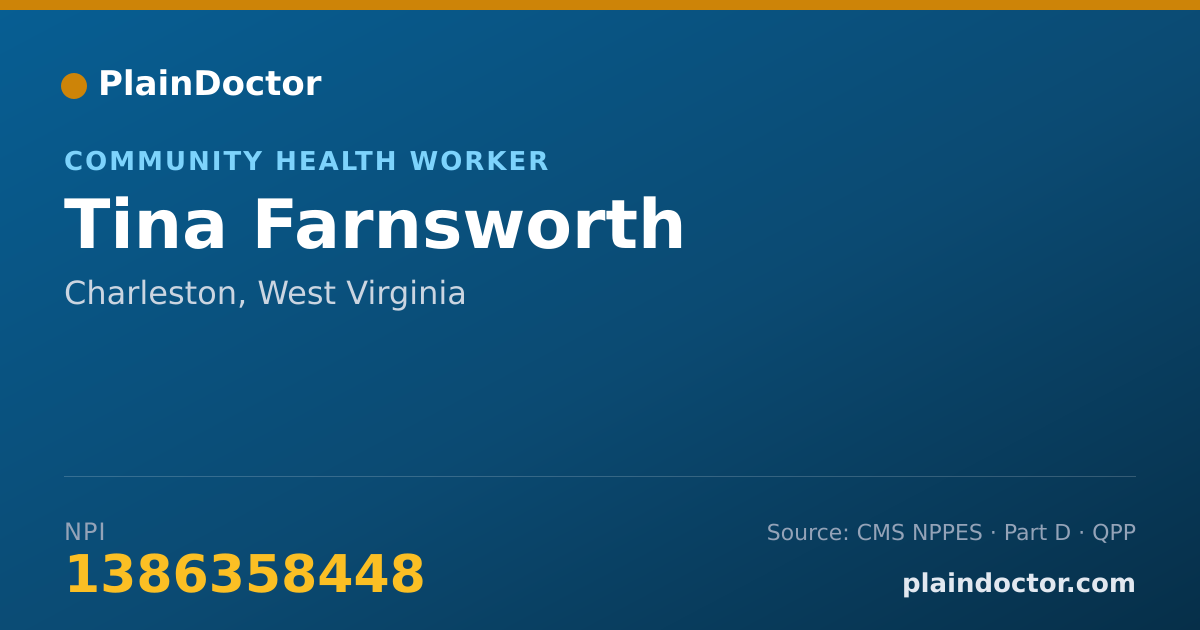 Shareable card for Tina Farnsworth - Community Health Worker, Charleston, WV