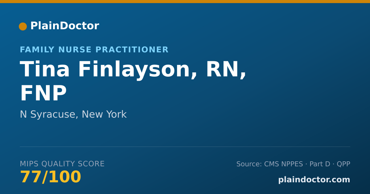 Shareable card for Tina Finlayson, RN, FNP - Family Nurse Practitioner, N Syracuse, NY