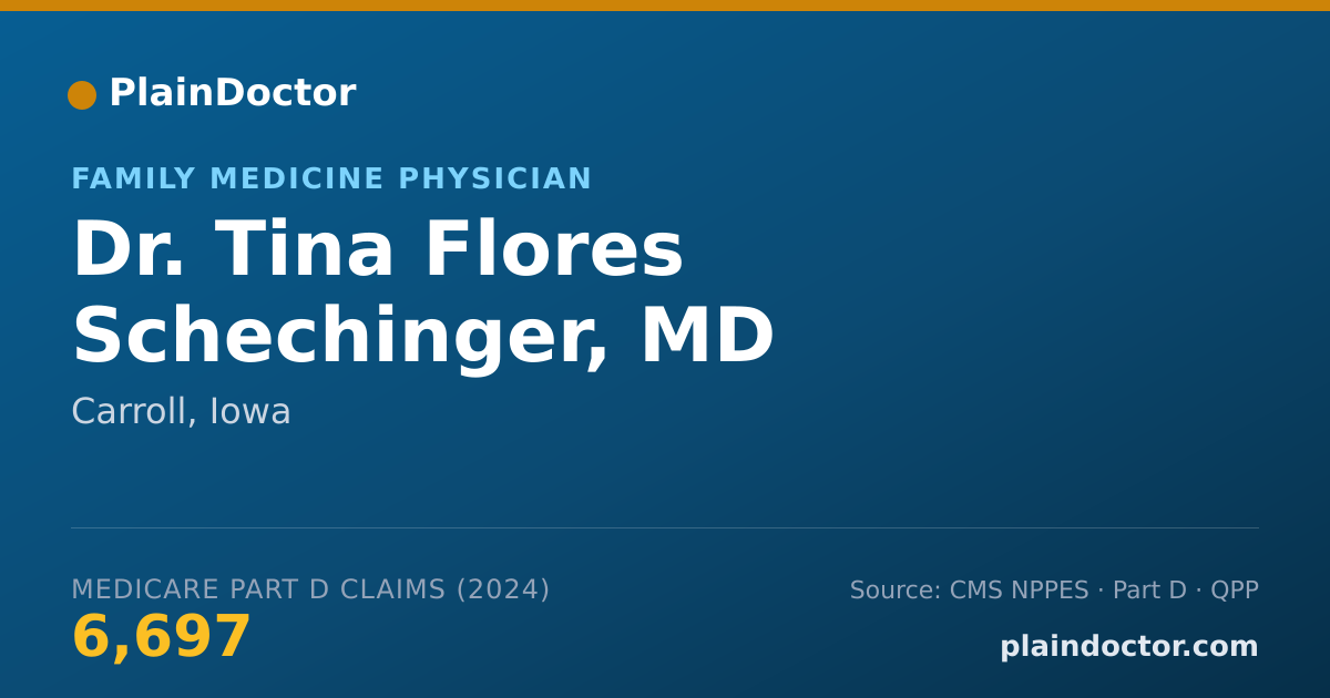 Shareable card for Tina Flores Schechinger, MD - Family Medicine Physician, Carroll, IA