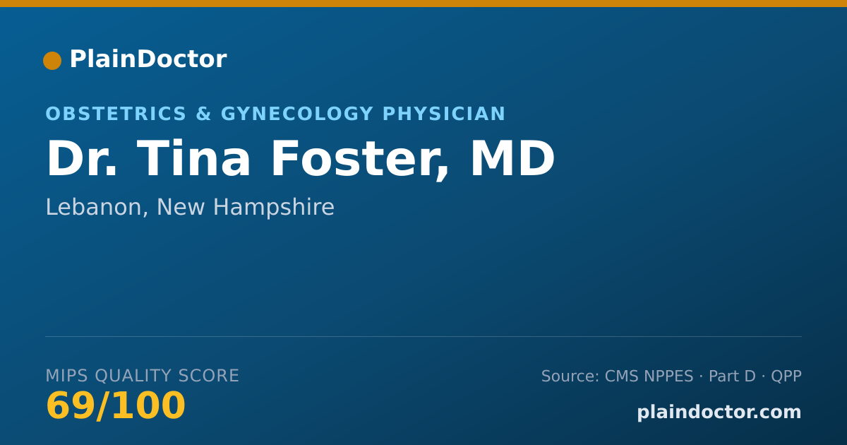 Shareable card for Tina Foster, MD - Obstetrics & Gynecology Physician, Lebanon, NH