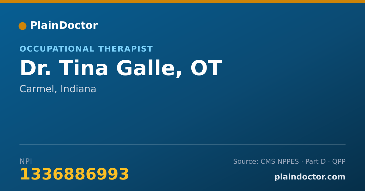 Shareable card for Tina Galle, OT - Occupational Therapist, Carmel, IN