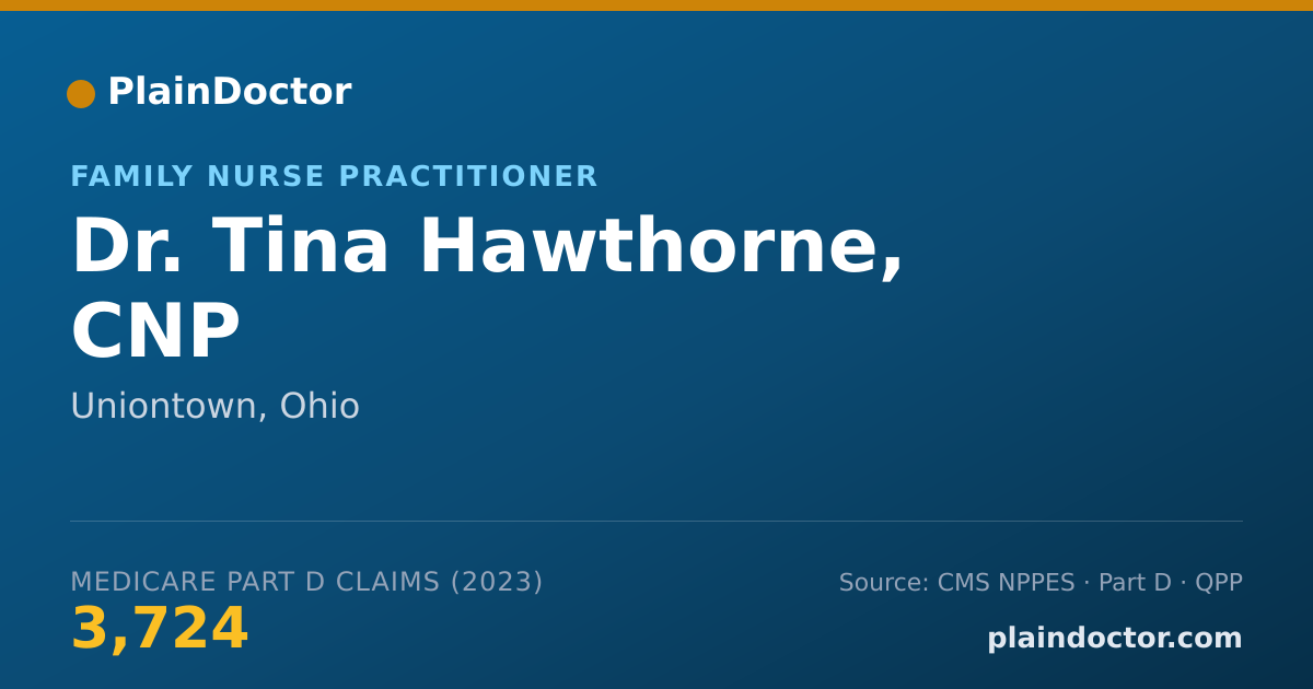 Shareable card for Tina Hawthorne, CNP - Family Nurse Practitioner, Uniontown, OH