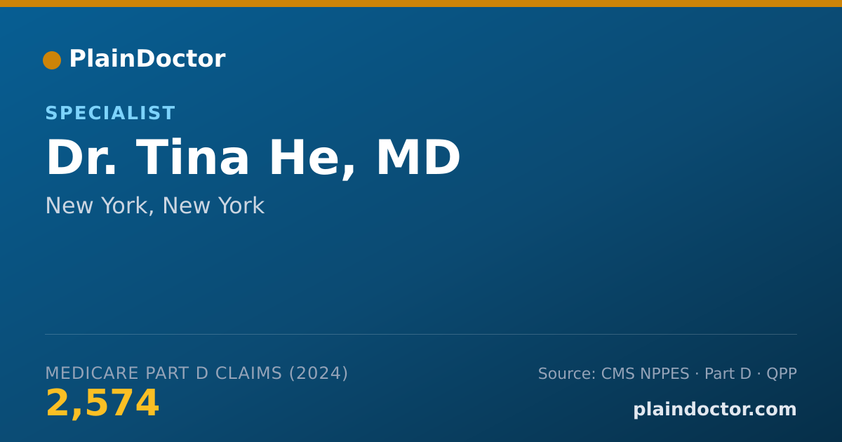 Shareable card for Tina He, MD - Specialist, New York, NY
