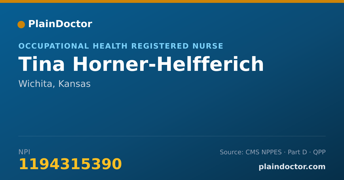 Shareable card for Tina Horner-Helfferich - Occupational Health Registered Nurse, Wichita, KS