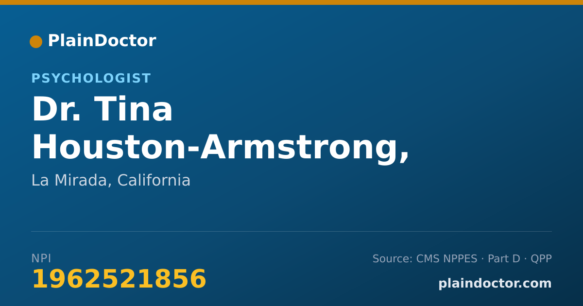 Shareable card for Tina Houston-Armstrong, PH.D. - Psychologist, La Mirada, CA