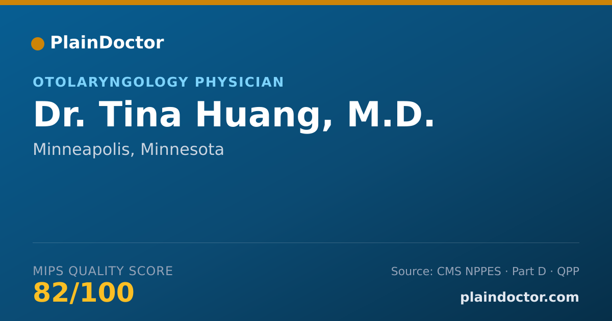 Shareable card for Tina Huang, M.D. - Otolaryngology Physician, Minneapolis, MN