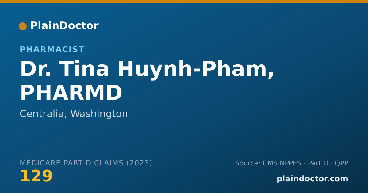 Shareable card for Tina Huynh-Pham, PHARMD - Pharmacist, Centralia, WA