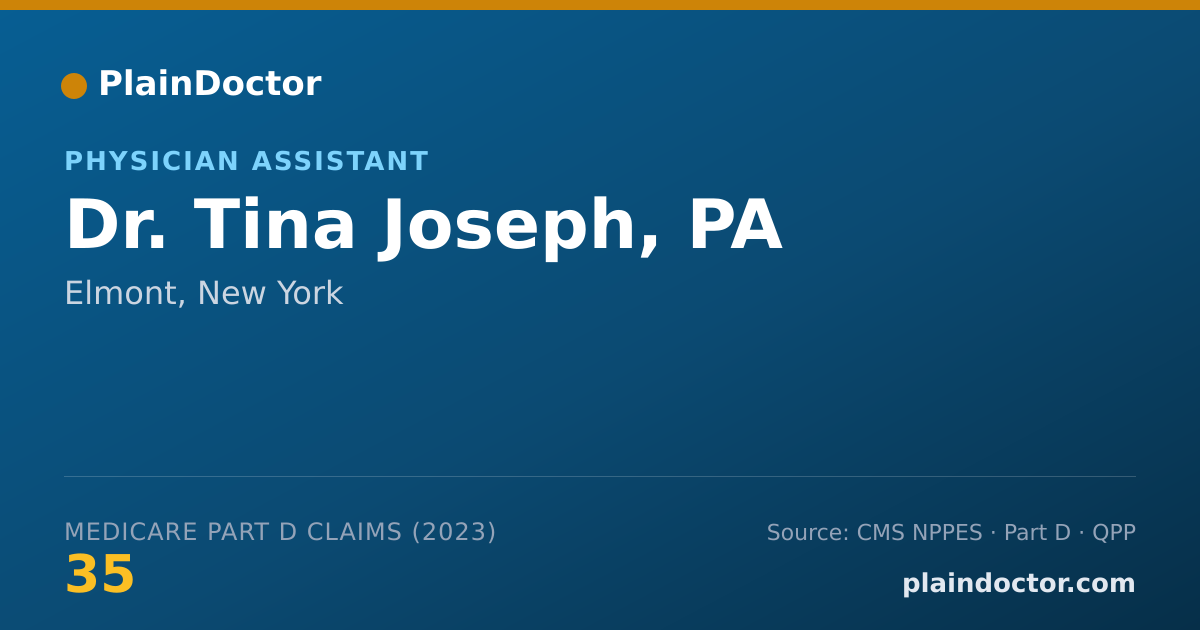 Shareable card for Tina Joseph, PA - Physician Assistant, Elmont, NY