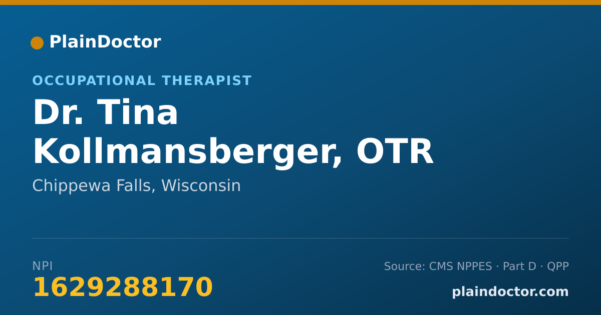 Shareable card for Tina Kollmansberger, OTR - Occupational Therapist, Chippewa Falls, WI