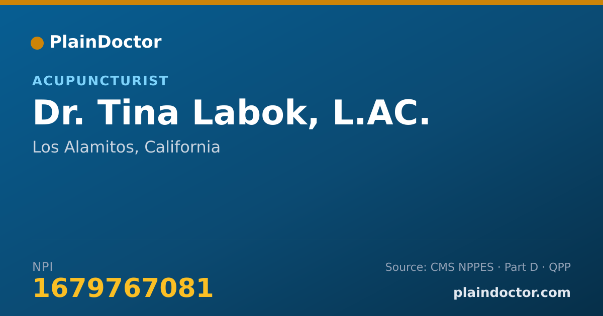 Shareable card for Tina Labok, L.AC. - Acupuncturist, Los Alamitos, CA