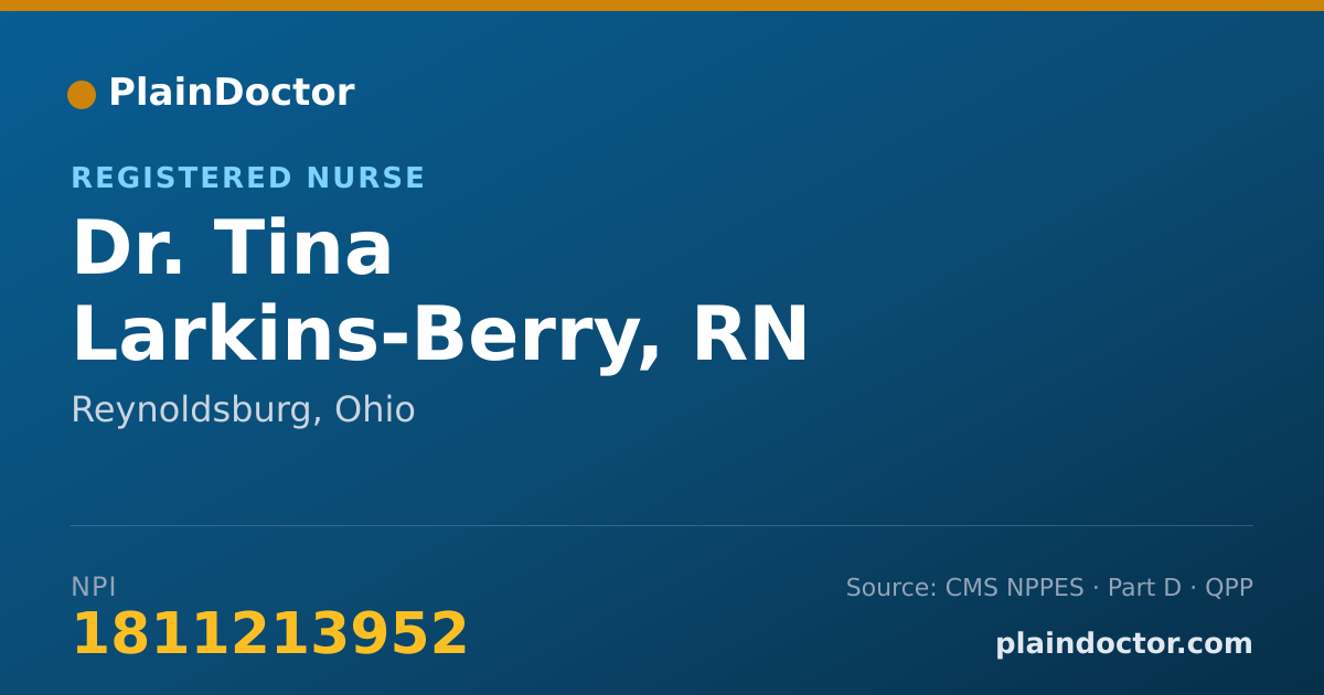 Shareable card for Tina Larkins-Berry, RN - Registered Nurse, Reynoldsburg, OH