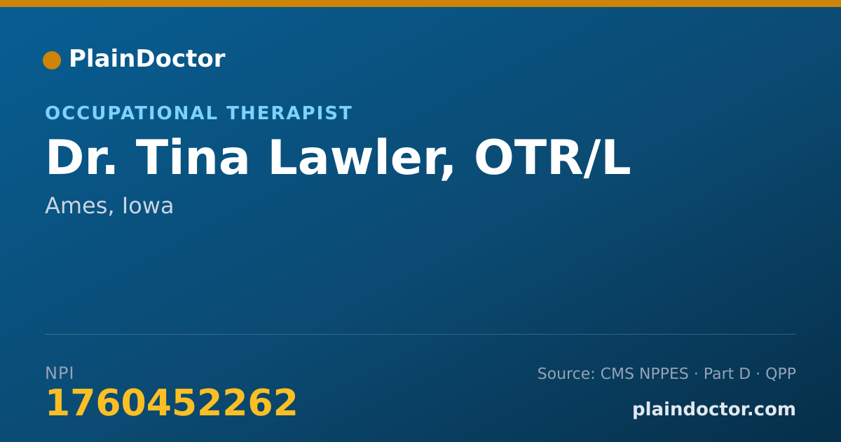 Shareable card for Tina Lawler, OTR/L - Occupational Therapist, Ames, IA
