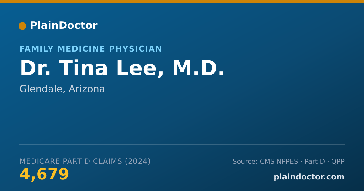 Shareable card for Tina Lee, M.D. - Family Medicine Physician, Glendale, AZ
