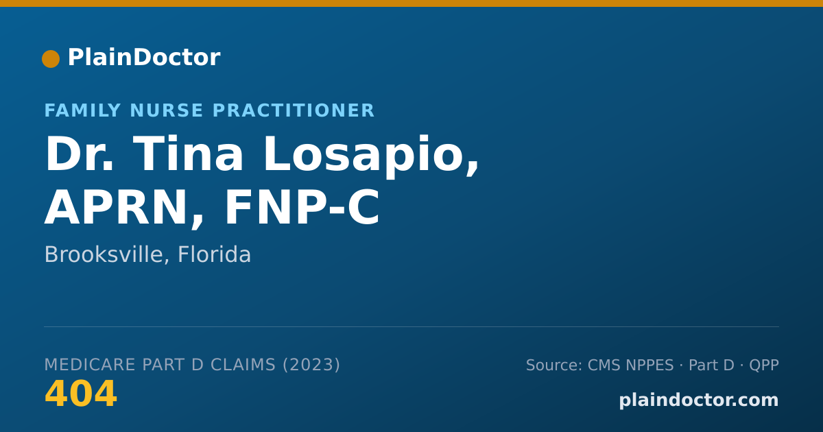 Shareable card for Tina Losapio, APRN, FNP-C - Family Nurse Practitioner, Brooksville, FL