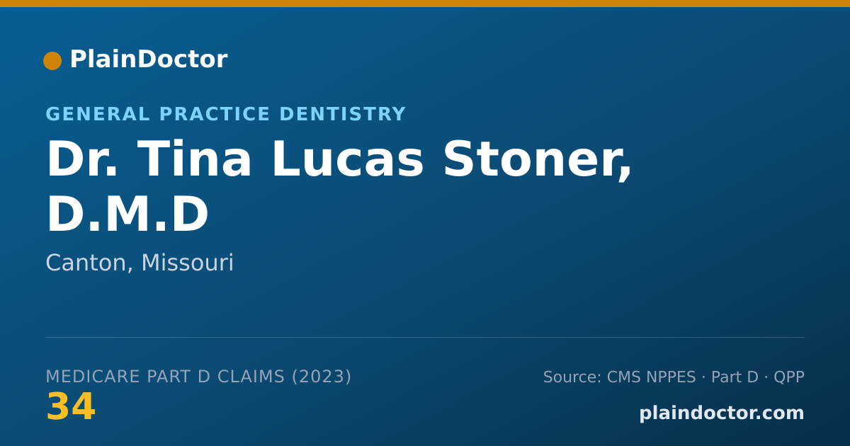 Shareable card for Tina Lucas Stoner, D.M.D - General Practice Dentistry, Canton, MO