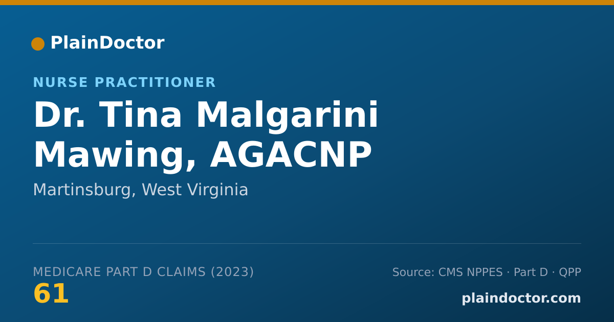 Shareable card for Tina Malgarini Mawing, AGACNP - Nurse Practitioner, Martinsburg, WV