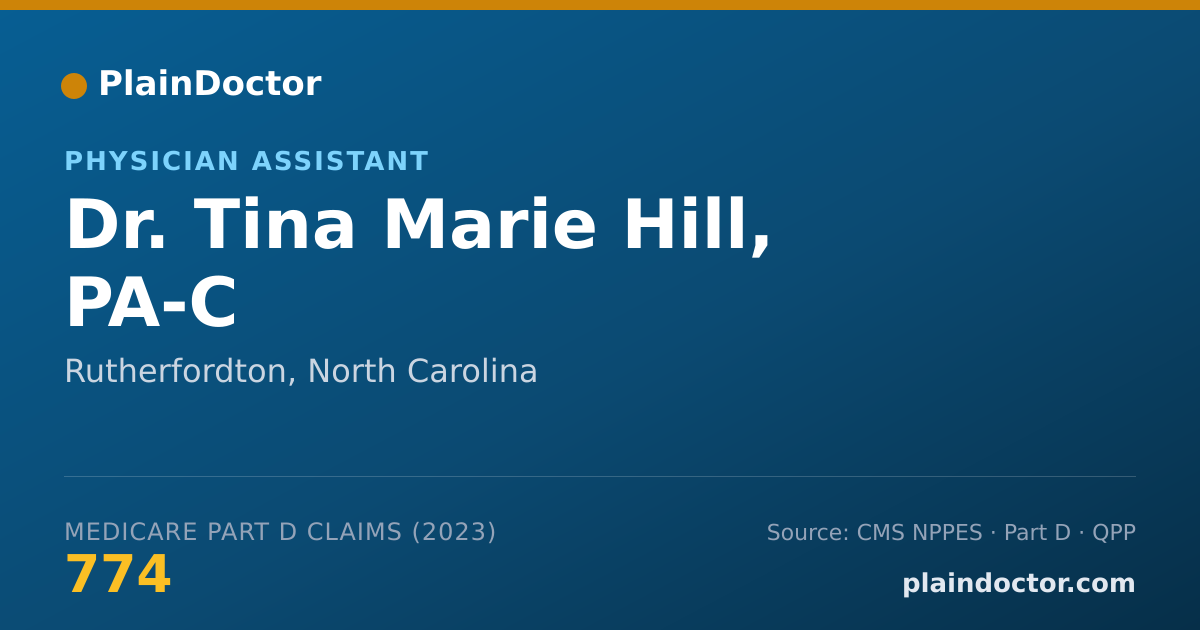 Shareable card for Tina Marie Hill, PA-C - Physician Assistant, Rutherfordton, NC