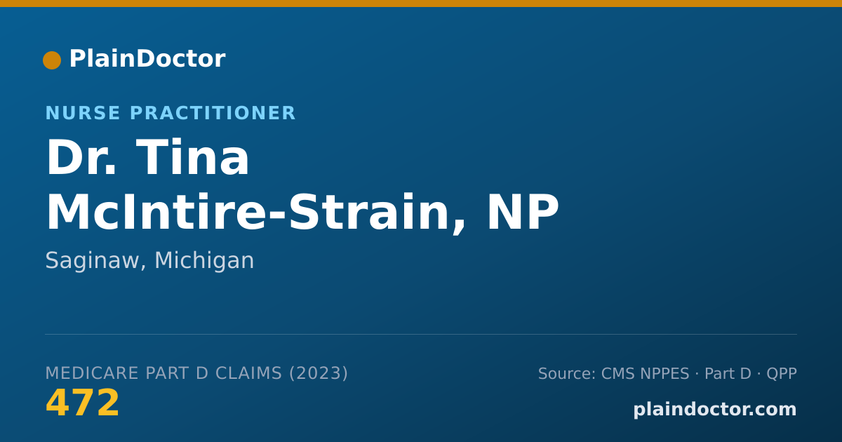 Shareable card for Tina McIntire-Strain, NP - Nurse Practitioner, Saginaw, MI
