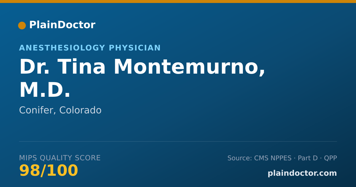 Shareable card for Tina Montemurno, M.D. - Anesthesiology Physician, Conifer, CO