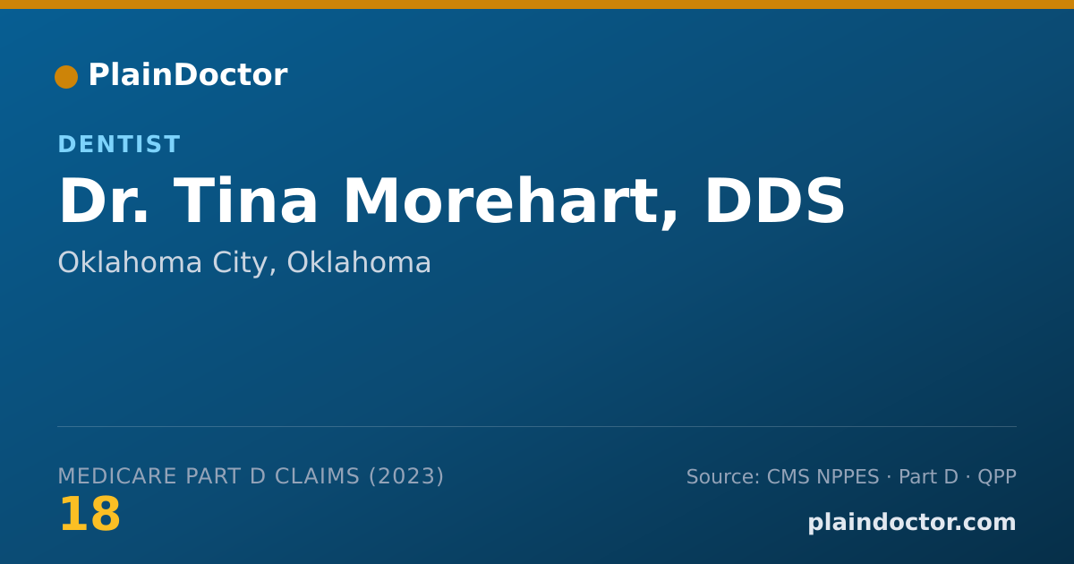 Shareable card for Tina Morehart, DDS - Dentist, Oklahoma City, OK