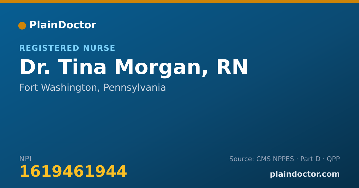 Shareable card for Tina Morgan, RN - Registered Nurse, Fort Washington, PA