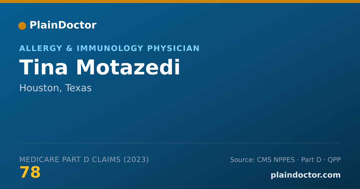 Shareable card for Tina Motazedi - Allergy & Immunology Physician, Houston, TX