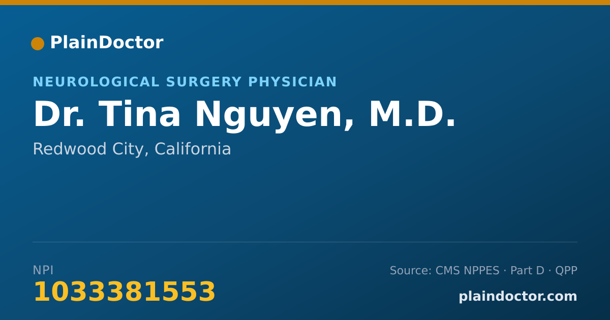 Shareable card for Tina Nguyen, M.D. - Neurological Surgery Physician, Redwood City, CA