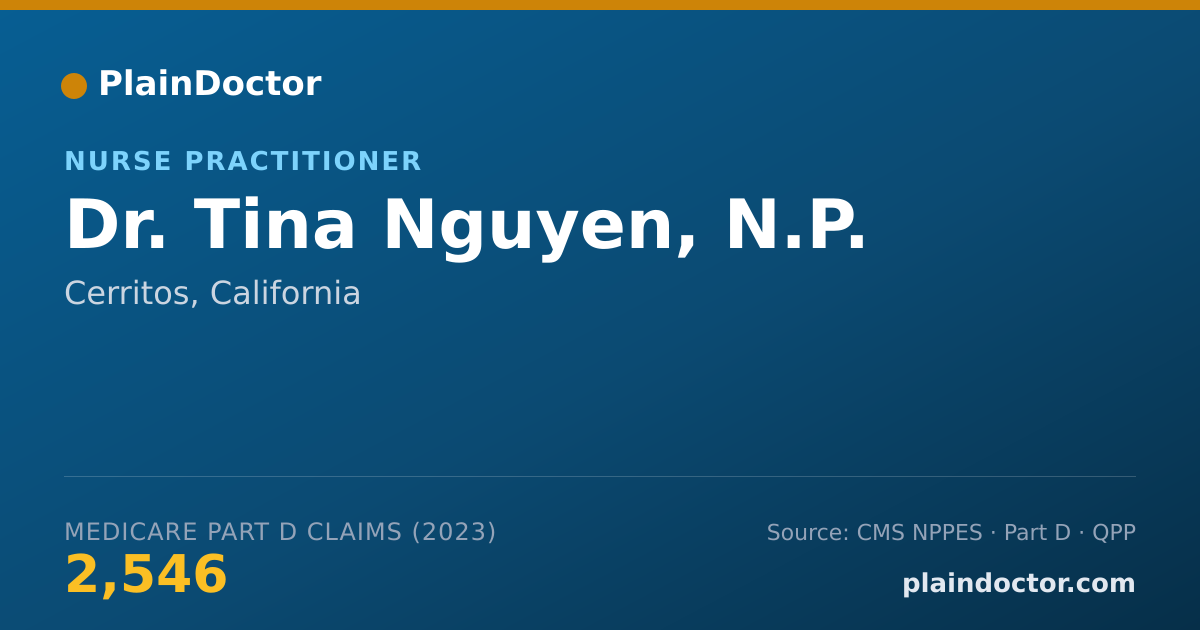 Shareable card for Tina Nguyen, N.P. - Nurse Practitioner, Cerritos, CA