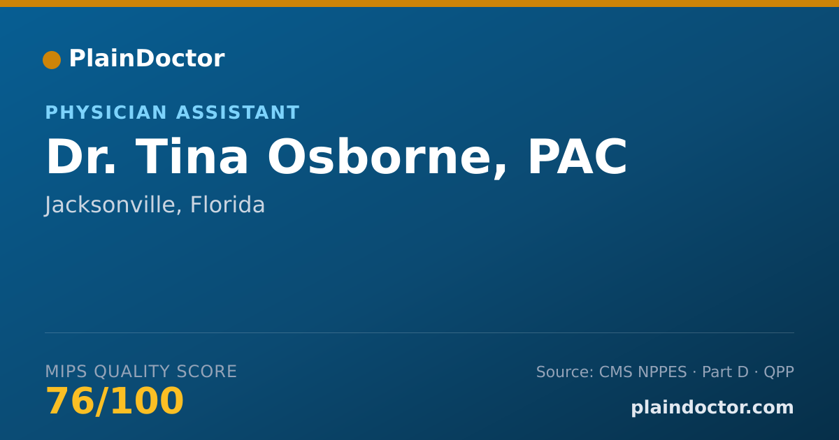 Shareable card for Tina Osborne, PAC - Physician Assistant, Jacksonville, FL