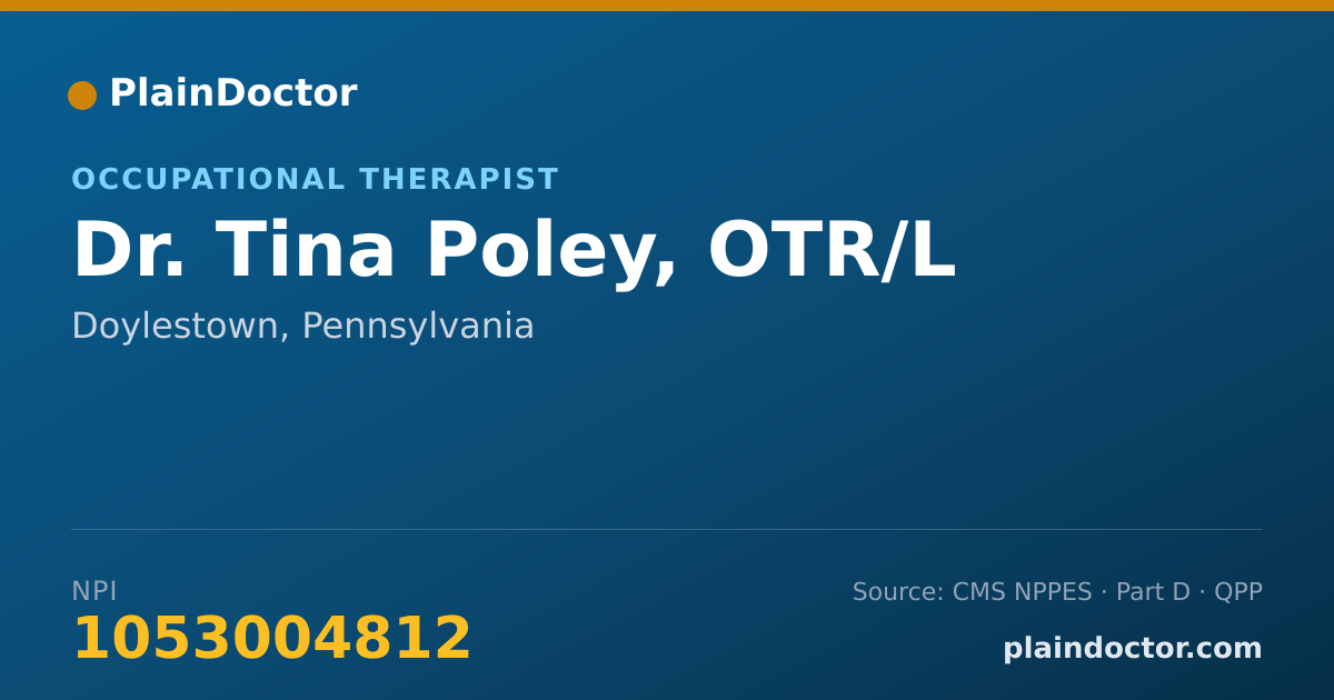 Shareable card for Tina Poley, OTR/L - Occupational Therapist, Doylestown, PA