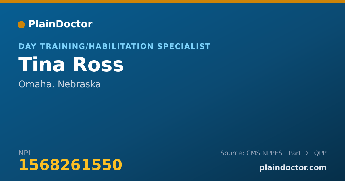 Shareable card for Tina Ross - Day Training/Habilitation Specialist, Omaha, NE