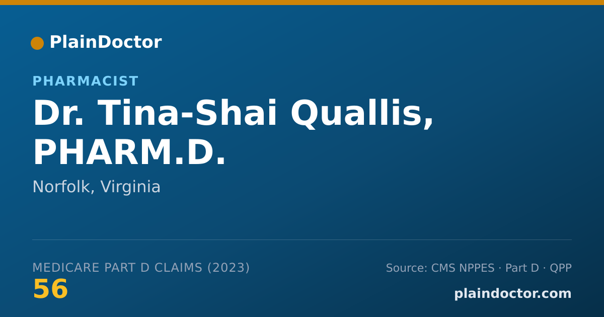 Shareable card for Tina-Shai Quallis, PHARM.D. - Pharmacist, Norfolk, VA