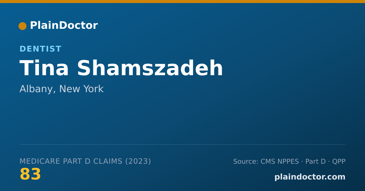 Shareable card for Tina Shamszadeh - Dentist, Albany, NY