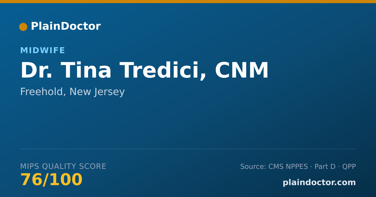 Shareable card for Tina Tredici, CNM - Midwife, Freehold, NJ