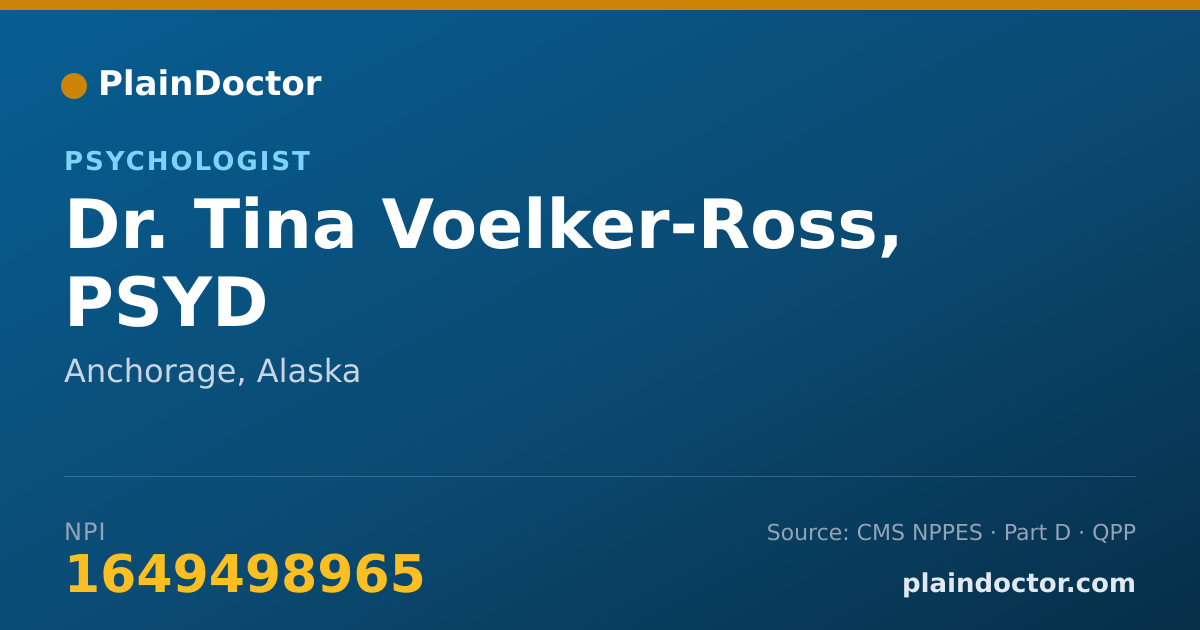 Shareable card for Tina Voelker-Ross, PSYD - Psychologist, Anchorage, AK