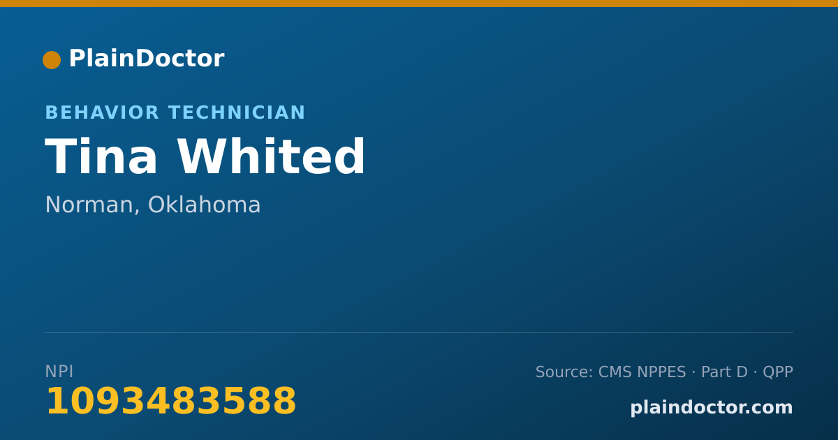 Shareable card for Tina Whited - Behavior Technician, Norman, OK