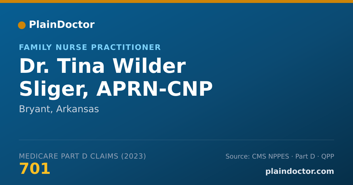 Shareable card for Tina Wilder Sliger, APRN-CNP - Family Nurse Practitioner, Bryant, AR