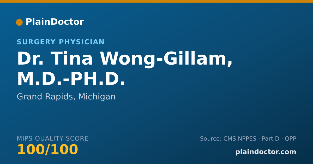 Shareable card for Tina Wong-Gillam, M.D.-PH.D. - Surgery Physician, Grand Rapids, MI