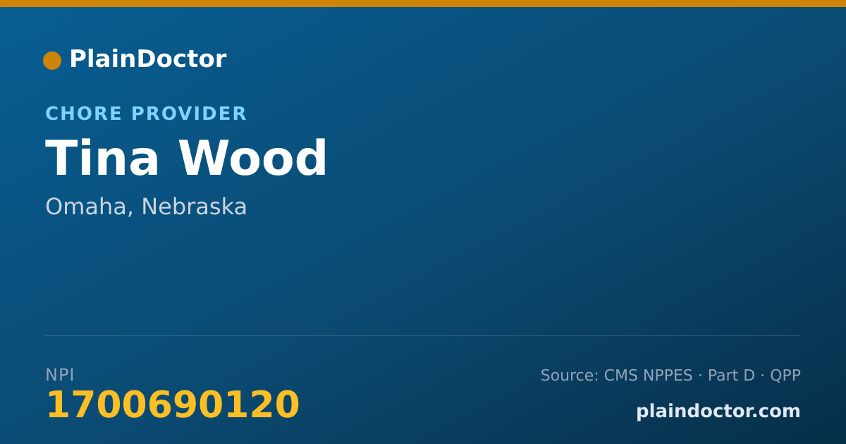 Shareable card for Tina Wood - Chore Provider, Omaha, NE