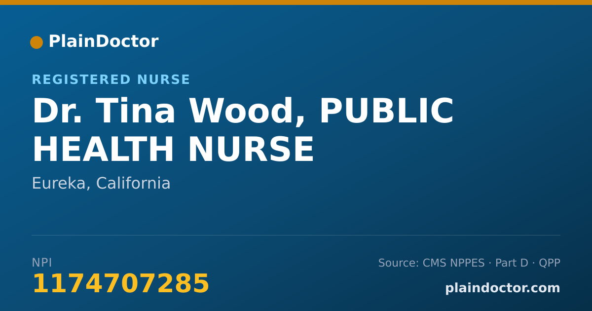 Shareable card for Tina Wood, PUBLIC HEALTH NURSE - Registered Nurse, Eureka, CA