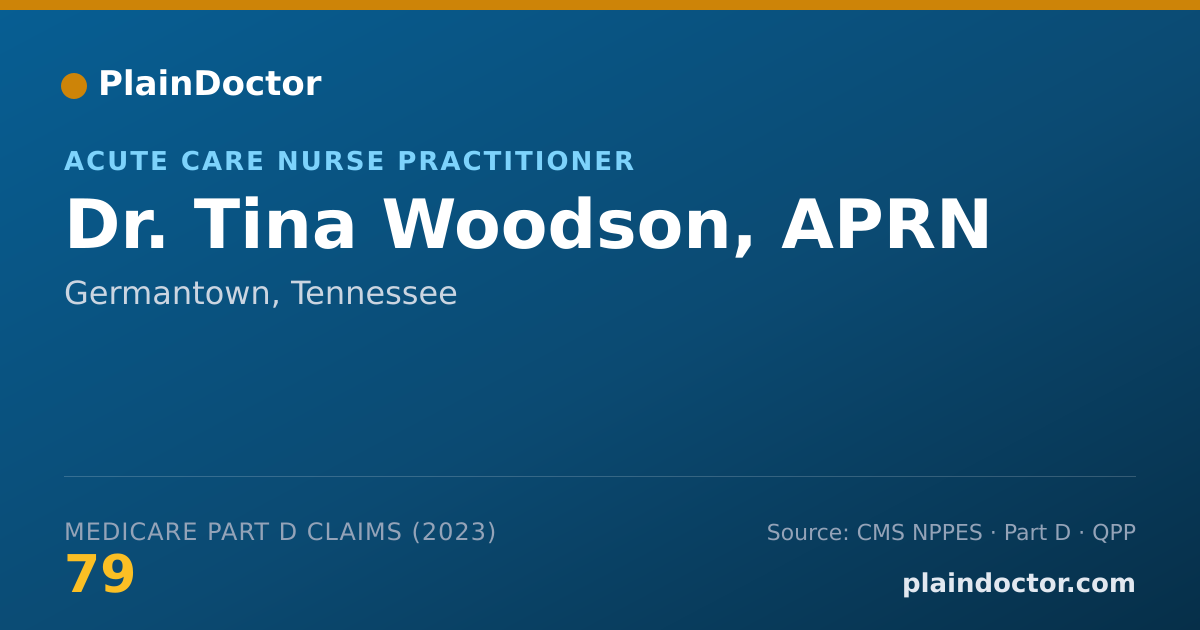Shareable card for Tina Woodson, APRN - Acute Care Nurse Practitioner, Germantown, TN