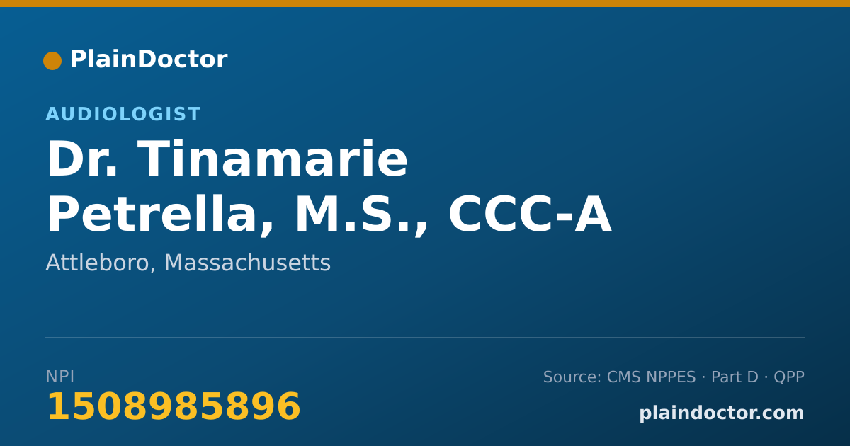 Shareable card for Tinamarie Petrella, M.S., CCC-A - Audiologist, Attleboro, MA