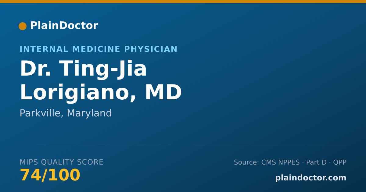 Shareable card for Ting-Jia Lorigiano, MD - Internal Medicine Physician, Parkville, MD