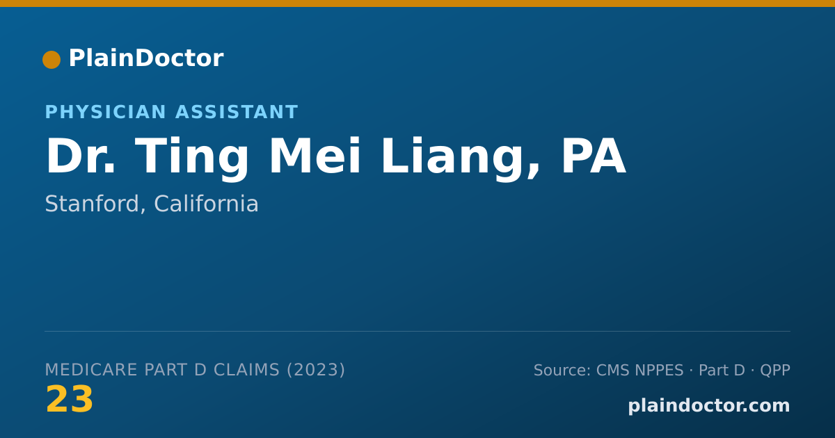 Shareable card for Ting Mei Liang, PA - Physician Assistant, Stanford, CA