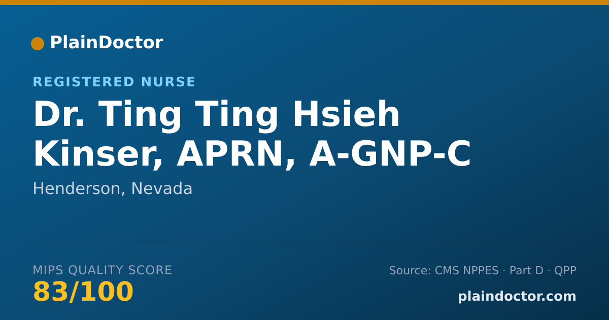Shareable card for Ting Ting Hsieh Kinser, APRN, A-GNP-C - Registered Nurse, Henderson, NV