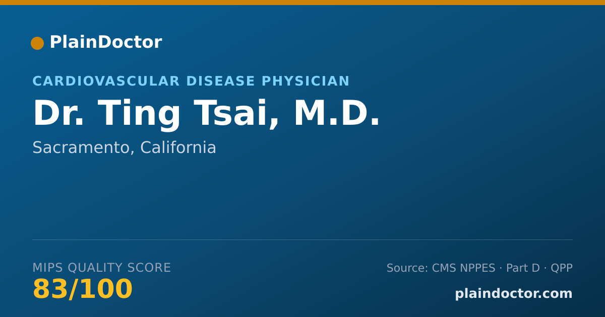 Shareable card for Ting Tsai, M.D. - Cardiovascular Disease Physician, Sacramento, CA