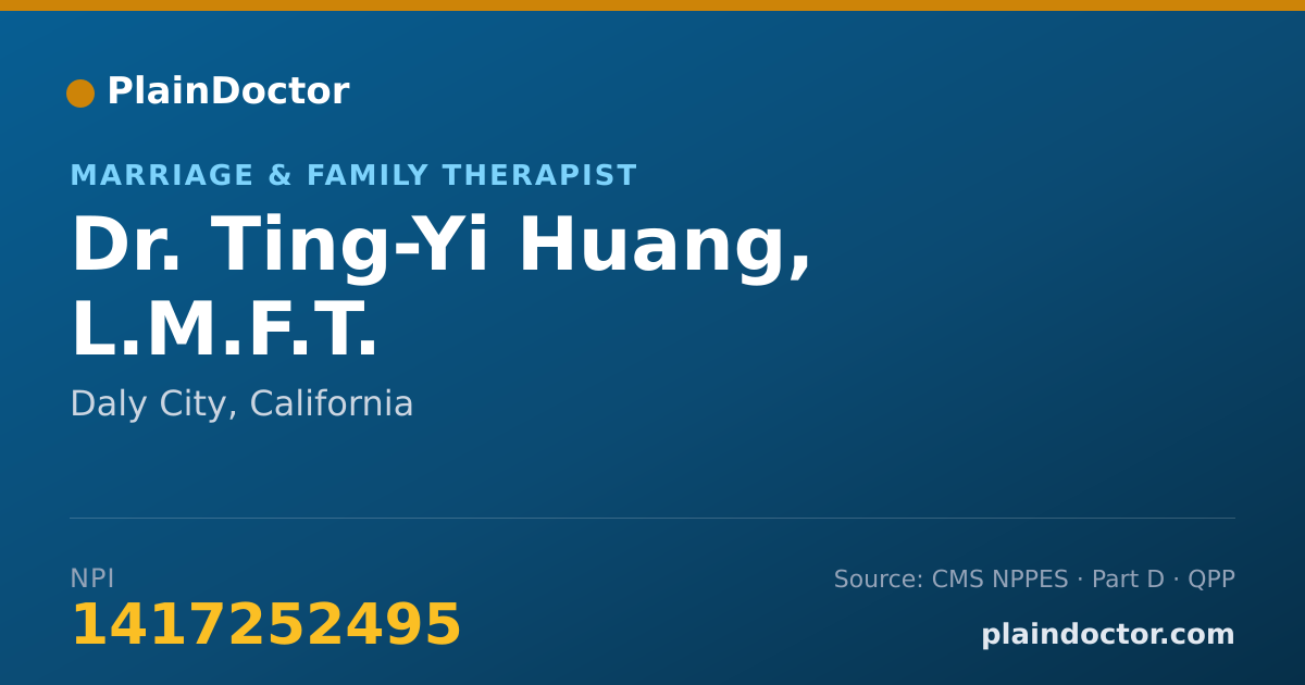 Shareable card for Ting-Yi Huang, L.M.F.T. - Marriage & Family Therapist, Daly City, CA