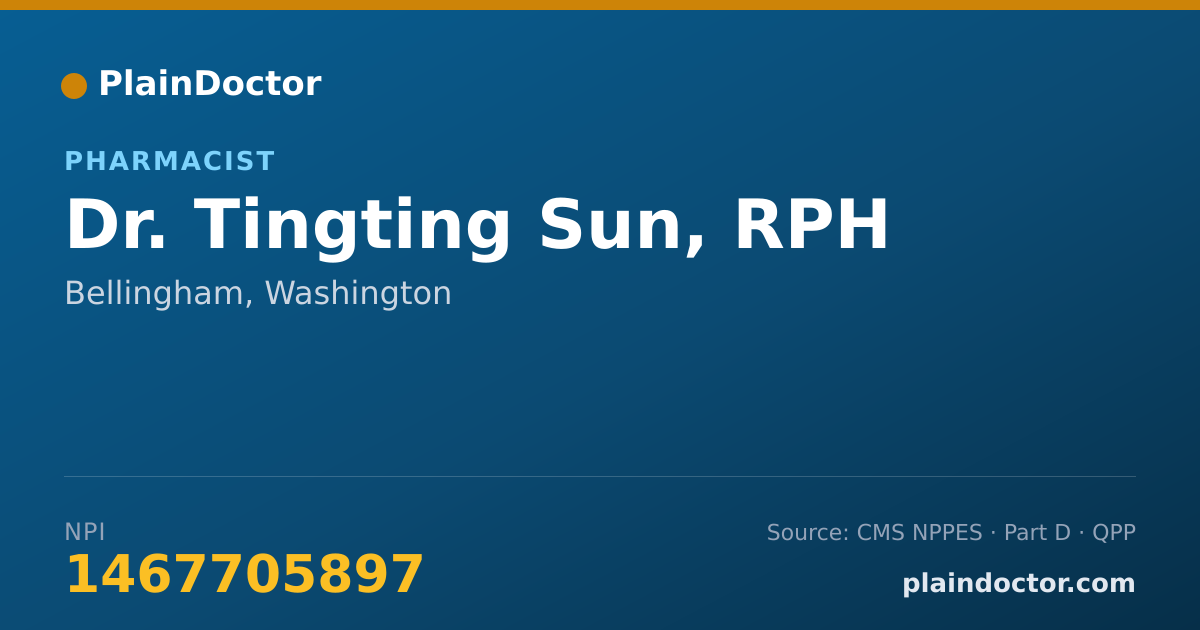 Shareable card for Tingting Sun, RPH - Pharmacist, Bellingham, WA