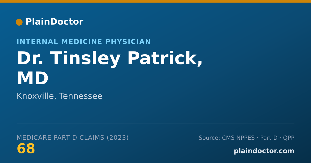 Shareable card for Tinsley Patrick, MD - Internal Medicine Physician, Knoxville, TN