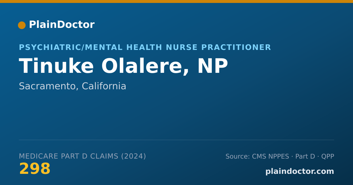 Shareable card for Tinuke Olalere, NP - Psychiatric/Mental Health Nurse Practitioner, Sacramento, CA